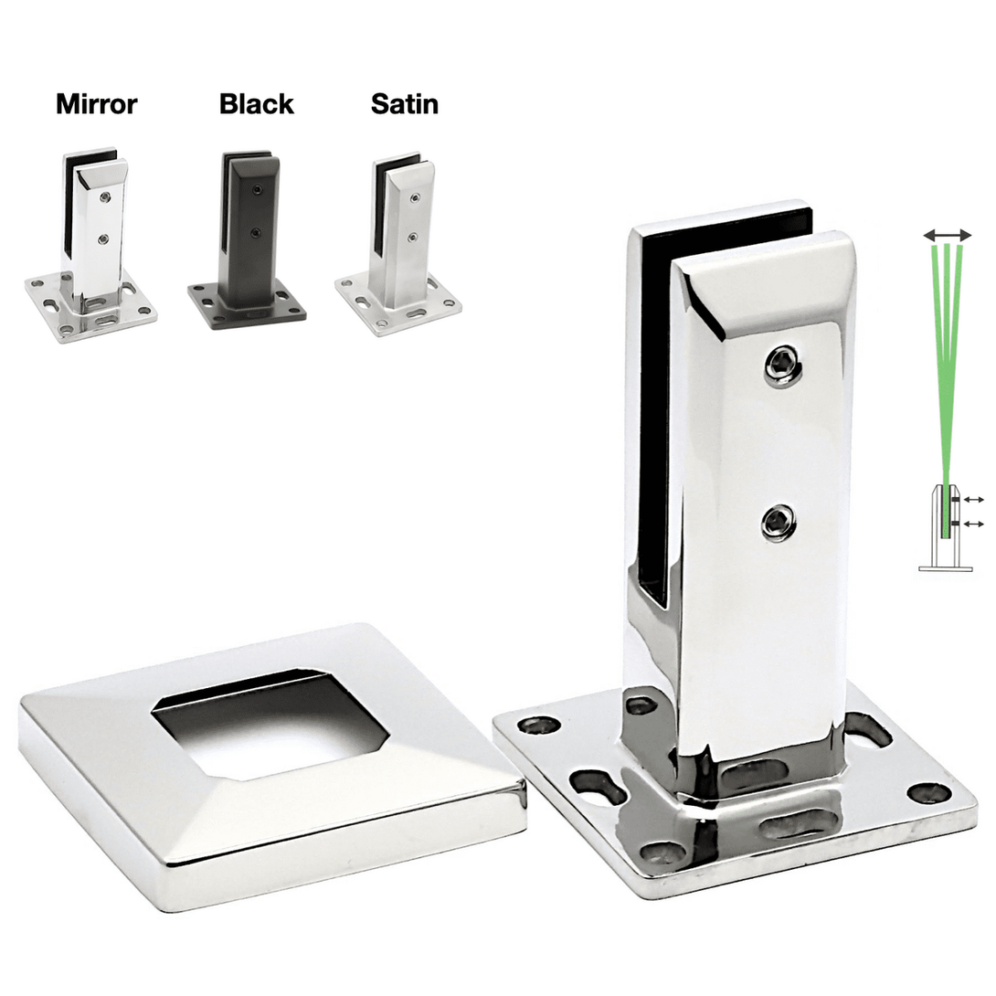 Polished stainless steel spigot for glass pool fencing