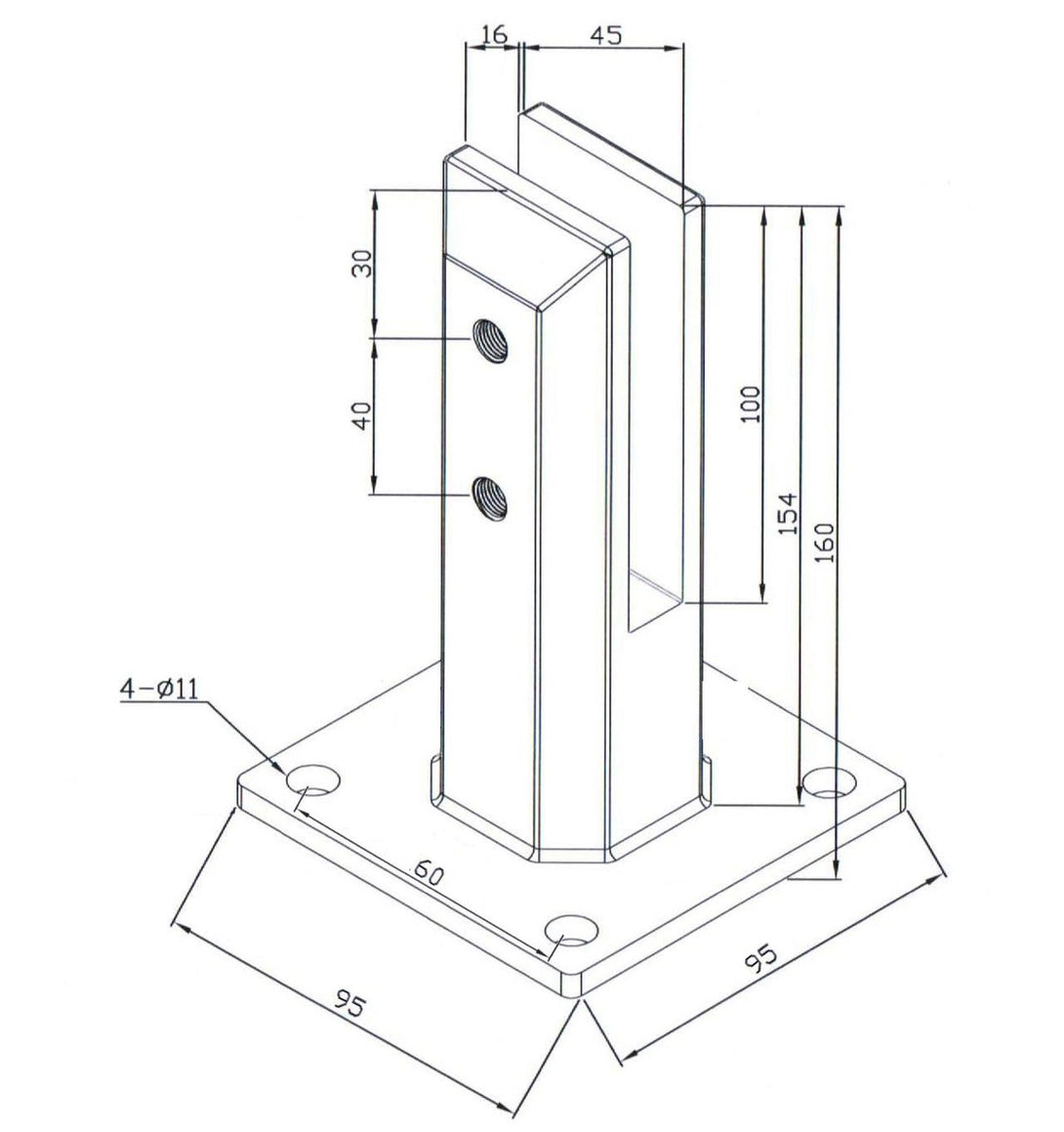 Glass pool fencing spigot for glass pool fencing, made of stainless steel, corrosion resistant