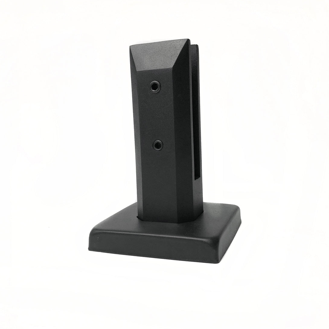 Insulated spigot for glass pool fencing with black finish, modern design