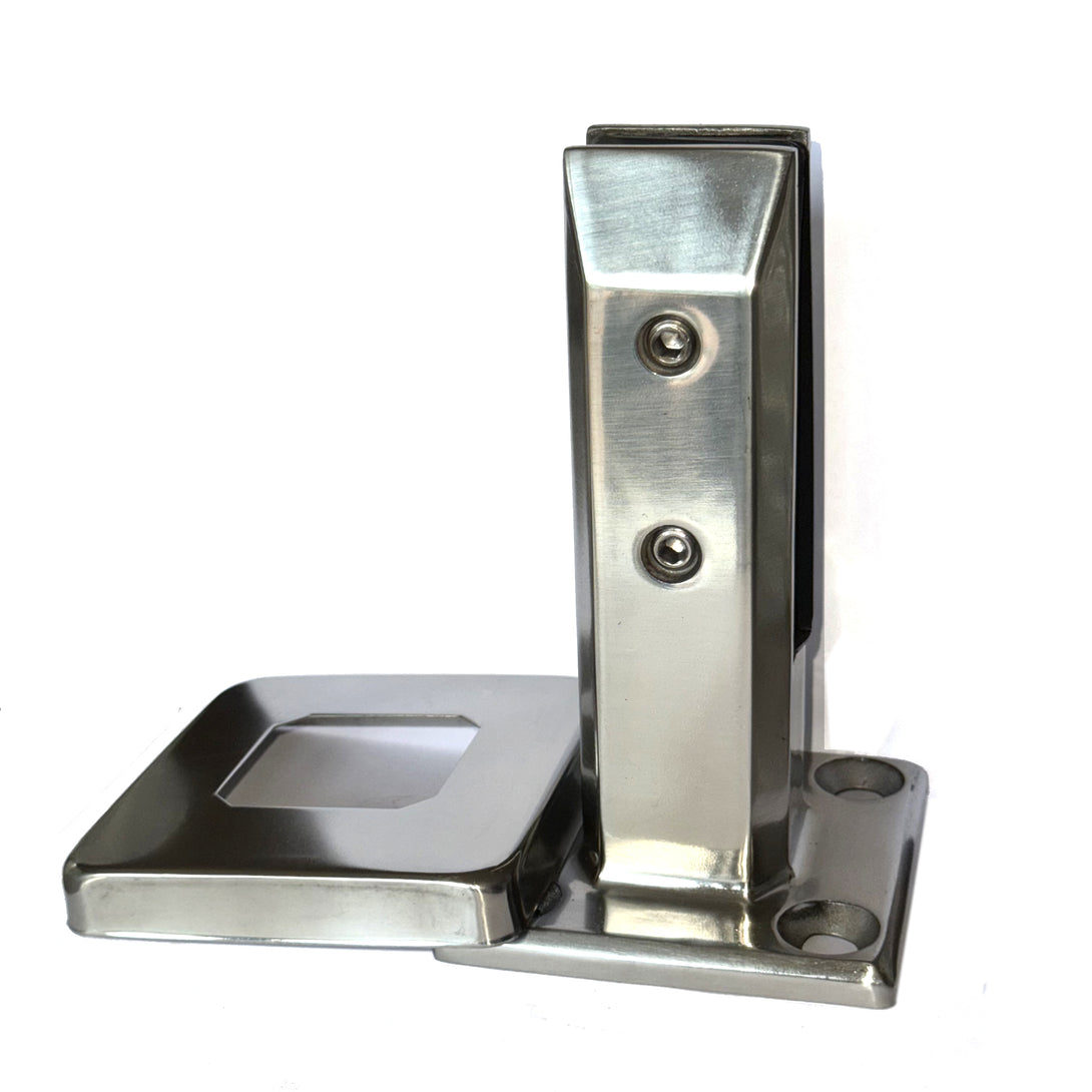 Insulated spigot for glass pool fencing with silver stainless steel finish