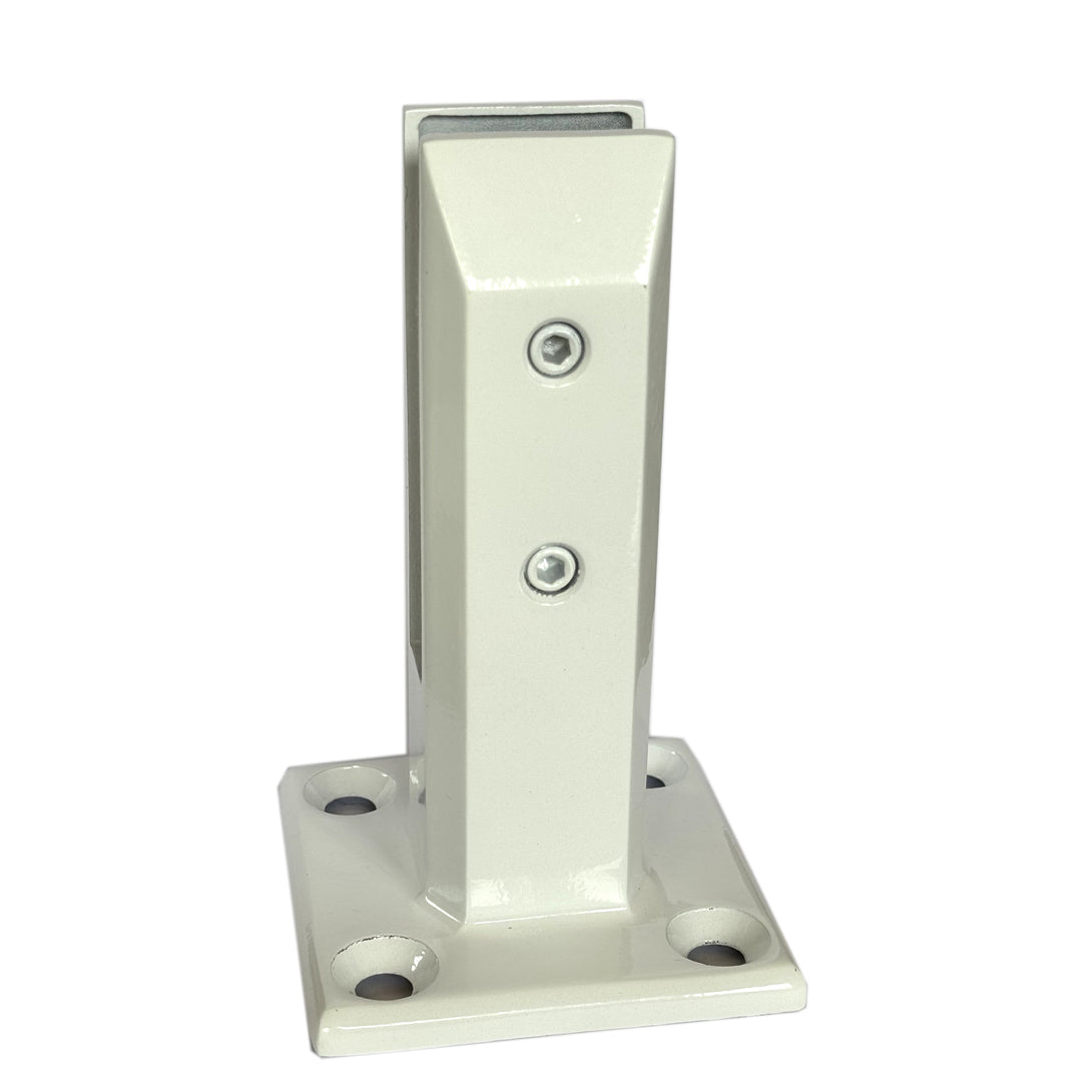 Insulated spigot for glass pool fencing with white finish, durable and stylish