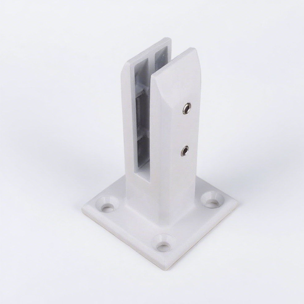 Madrid spigot for glass pool fencing with white finish, ideal for pool